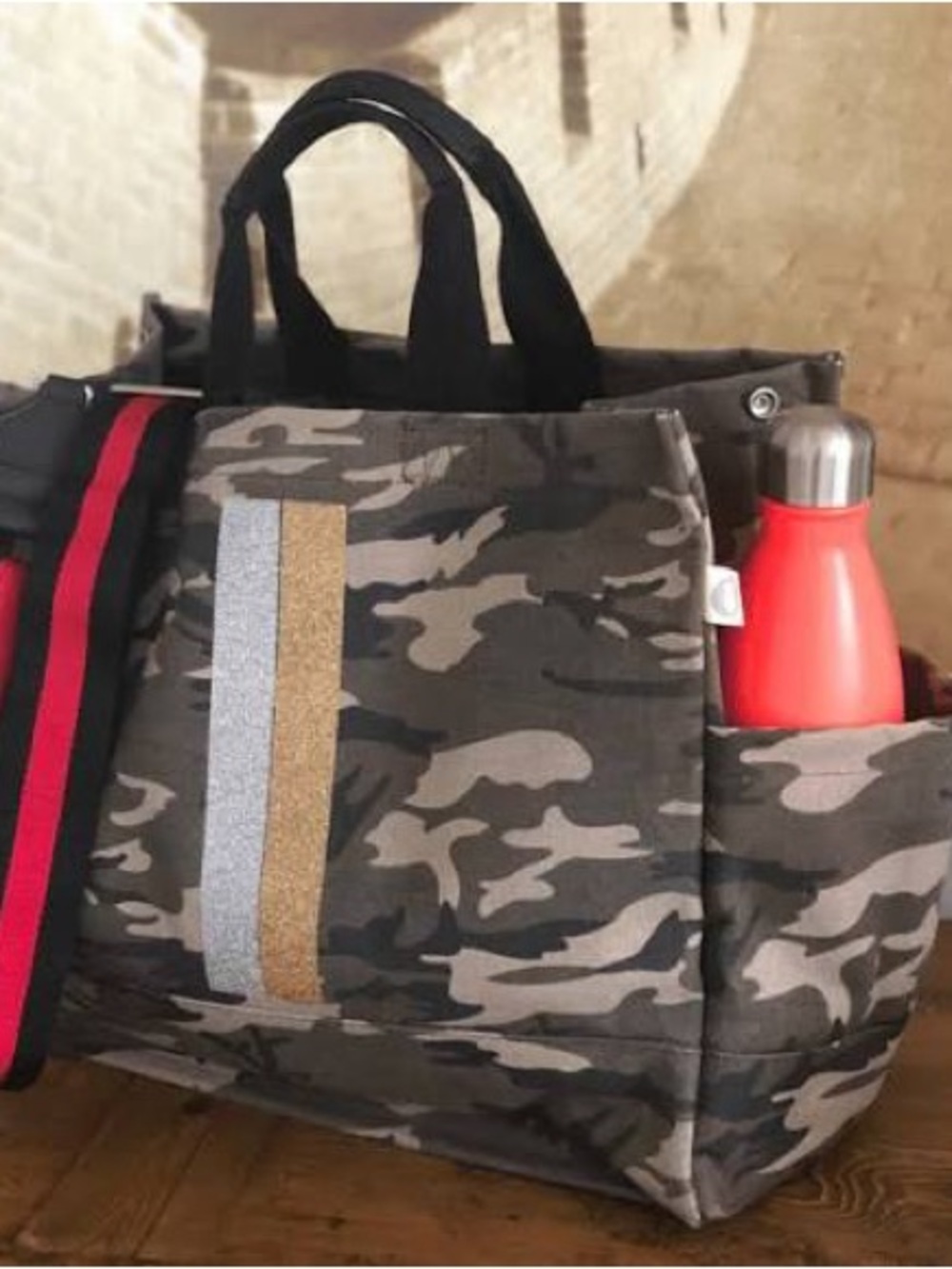 Quilted Koala Camo North South Stripe Bag